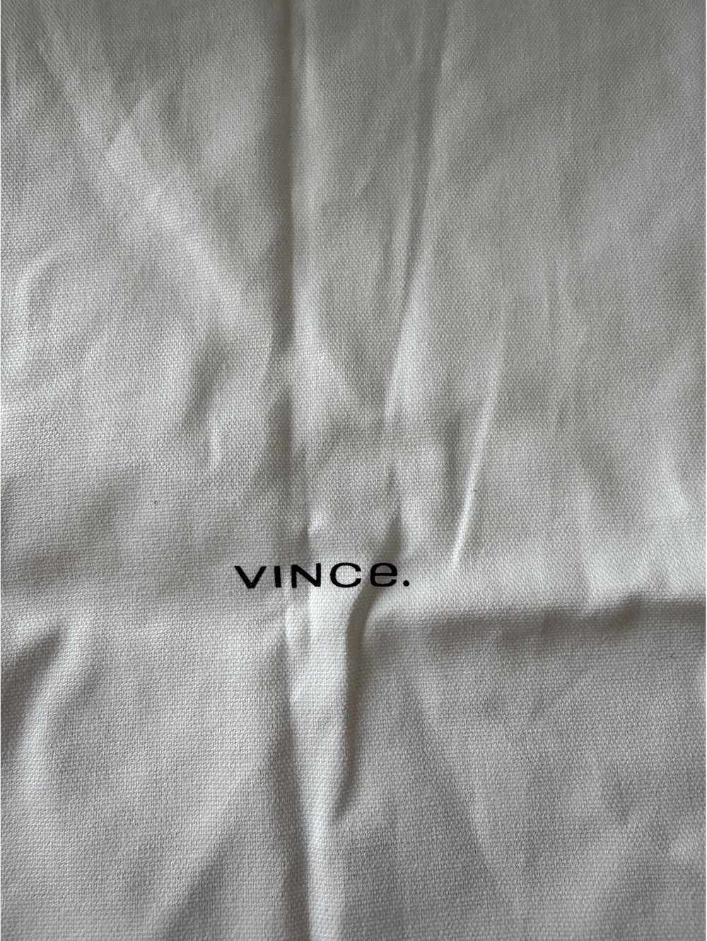 Vince White Cotton Dust Bag with Drawstring Closure